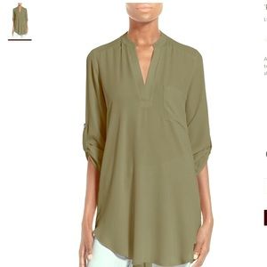 New Lush v neck blouse olive green